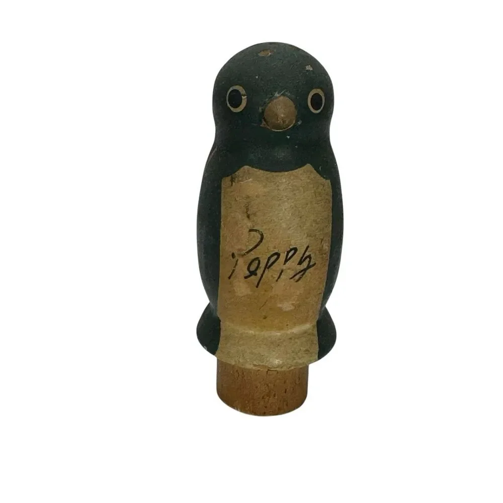 Vintage 50’s Wooden Bird Salt Pepper Shaker Set On Park Bench Japan Penguin